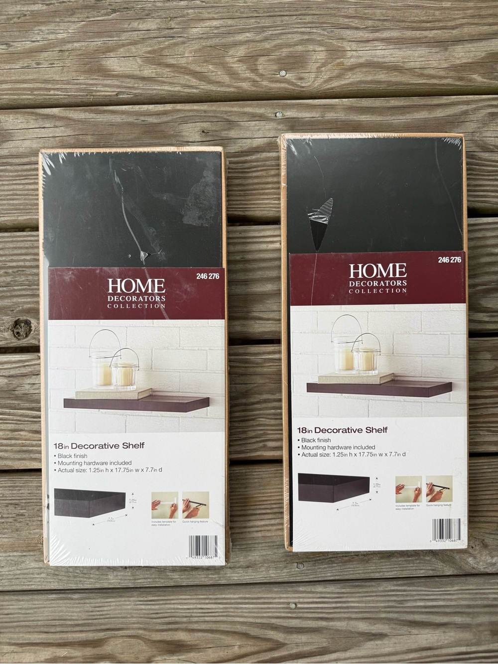 Set of 2 Home Decorators Collection 18” Black Floating Shelves